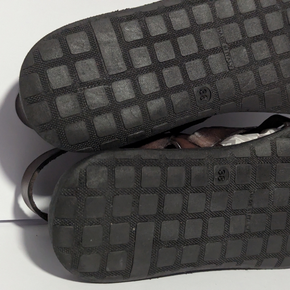 Brador Women's Luke Schuhe Dark Brown Leather Sandal Size 38.Made In Italy - Picture 7 of 15
